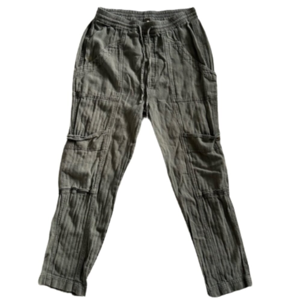 Free People Feelin' Good Olive Green Utility Pull-On Pants Womens Sz S